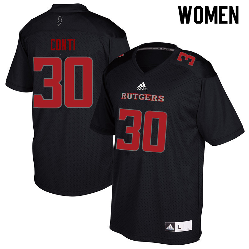 Women #30 Chris Conti Rutgers Scarlet Knights College Football Jerseys Sale-Black